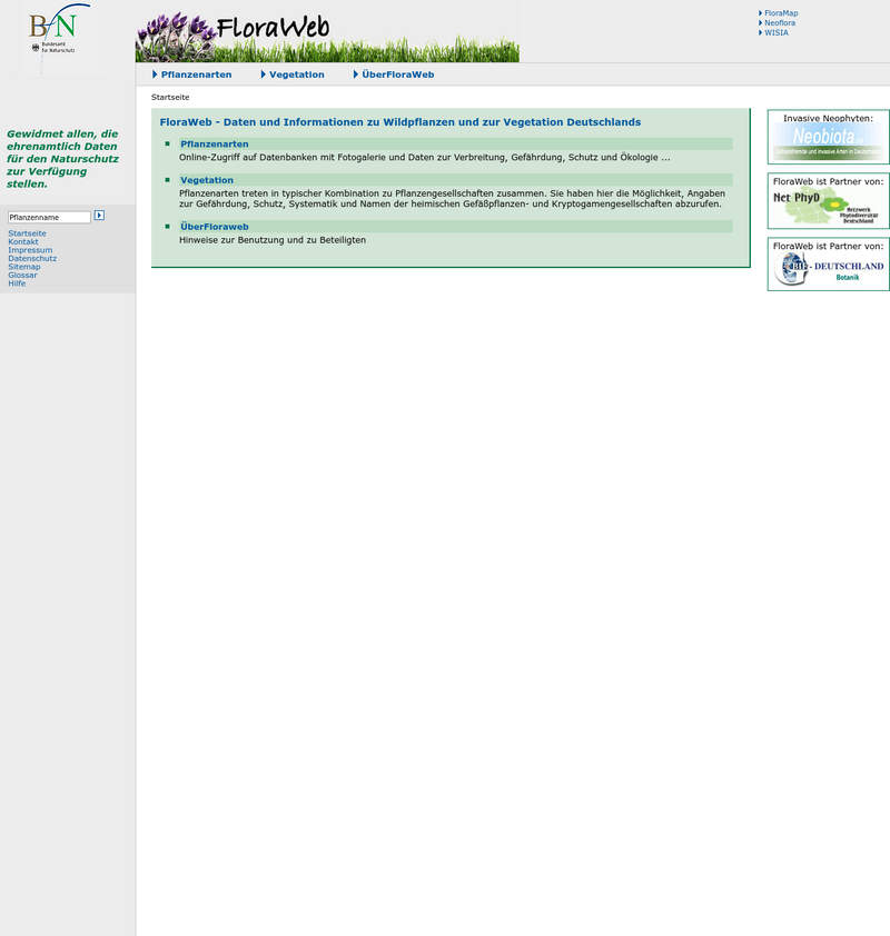 FloraWeb - Daten und Informationen zu Wildpflanzen und zur Vegetation Deutschlands