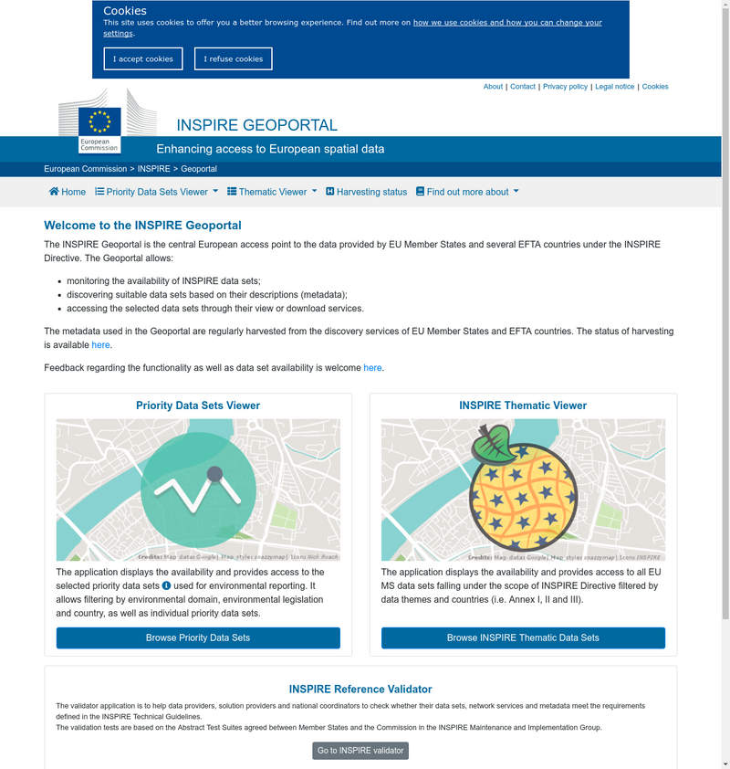 INSPIRE Geoportal der europäischen Geodateninfrastruktur