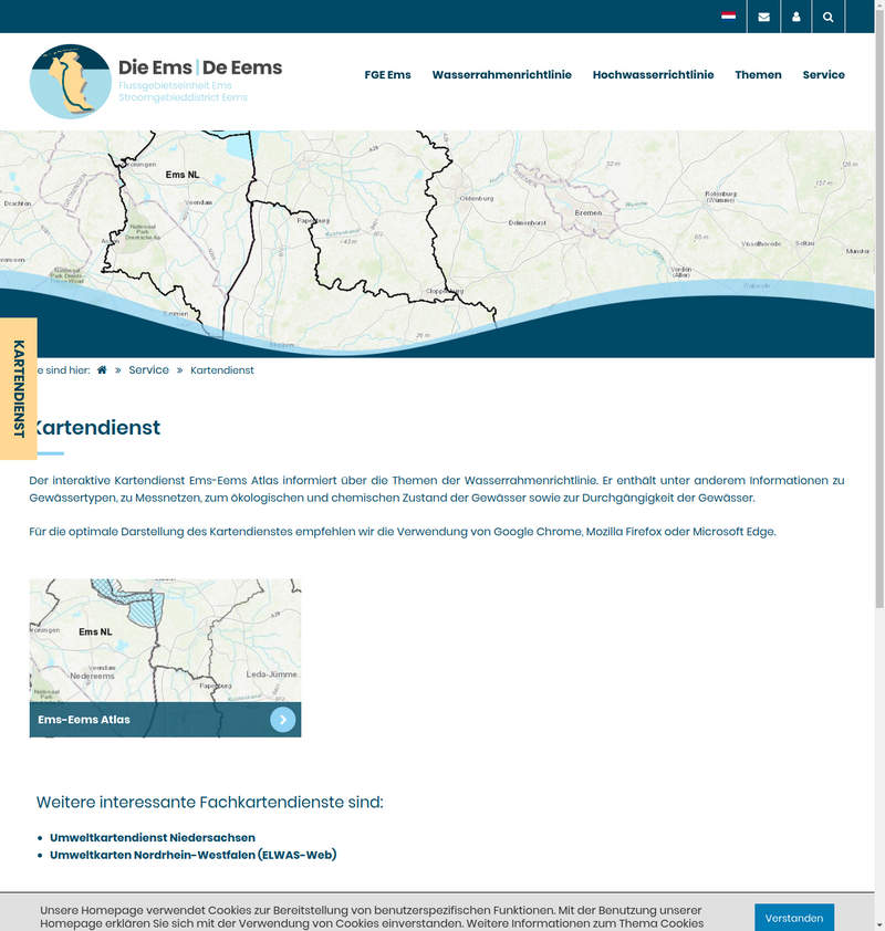 Kartendienst für die Ems