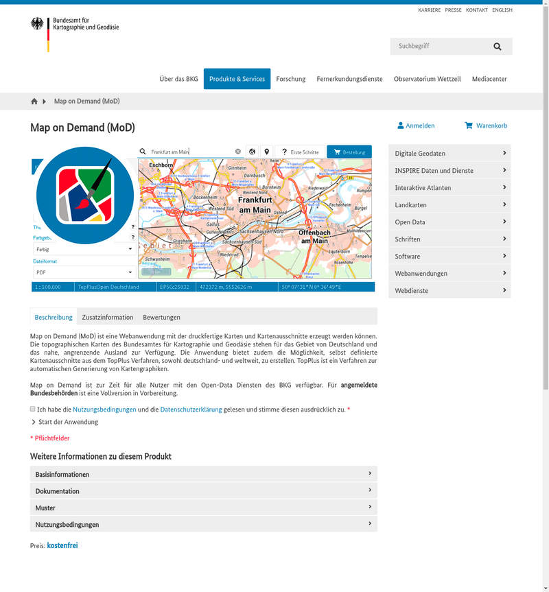 Map on Demand - Karten zum Ausdrucken