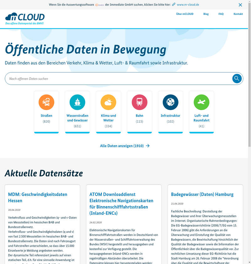 MCloud - Das Offene Datenportal des BMVI