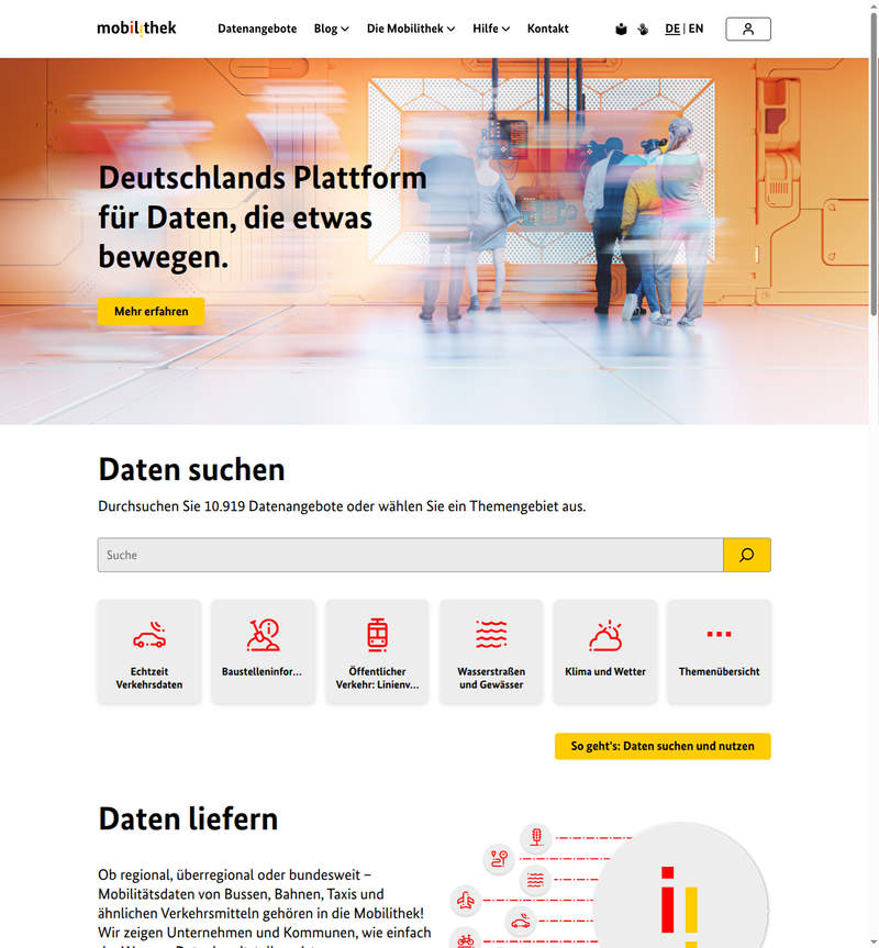 Mobilithek - Früher "Mobilitätsdatenmarktplatz MDM"