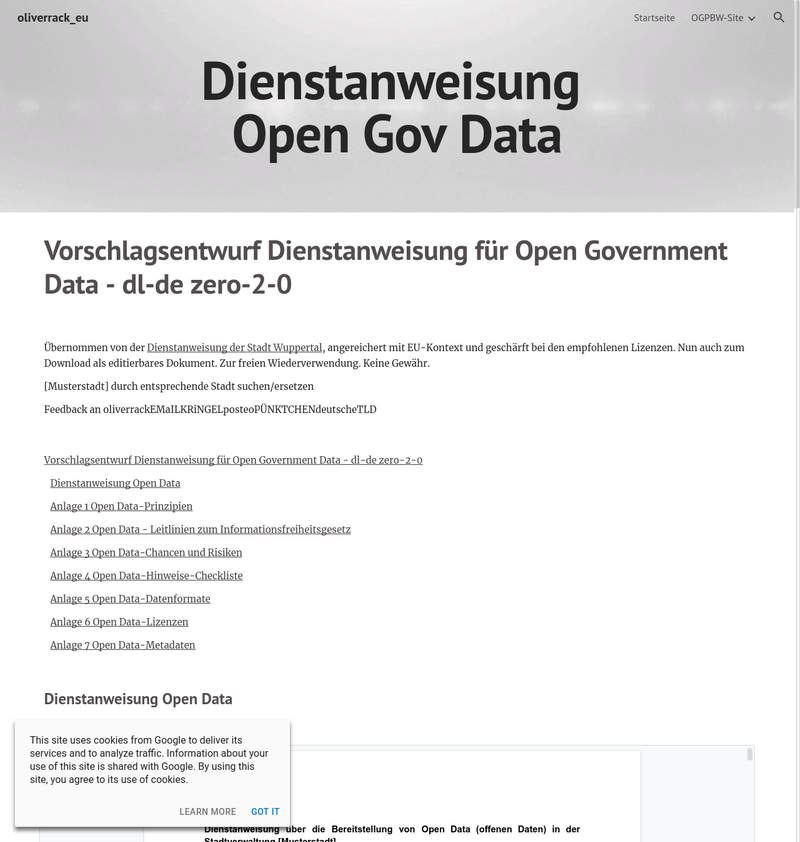 Open Data Dienstanweisung - Oliver Rack