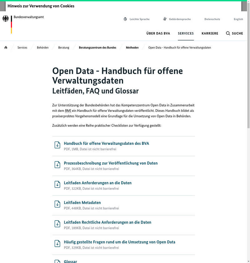 Open Data - Handbuch für offene Verwaltungsdaten