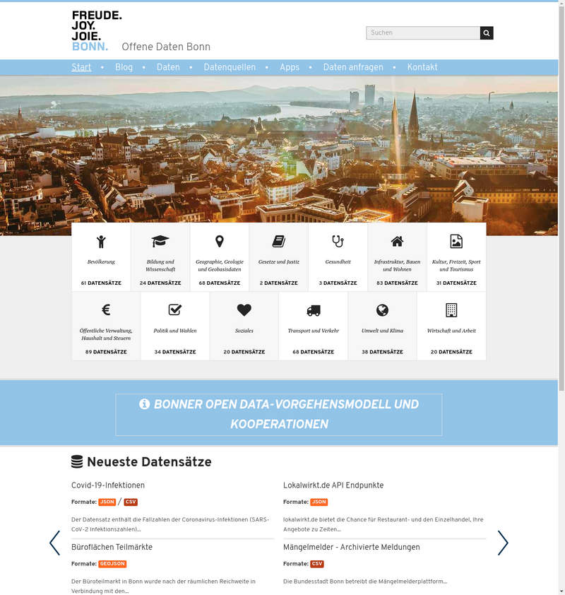 Open Data Portal der Stadt Bonn