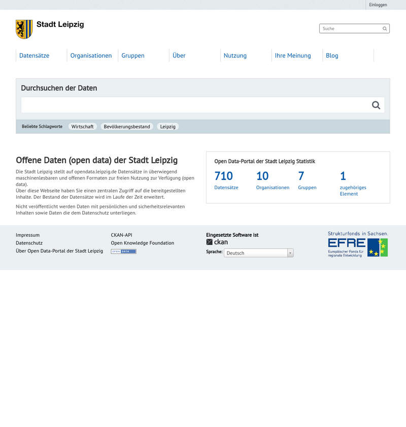 Open Data Portal der Stadt Leipzig