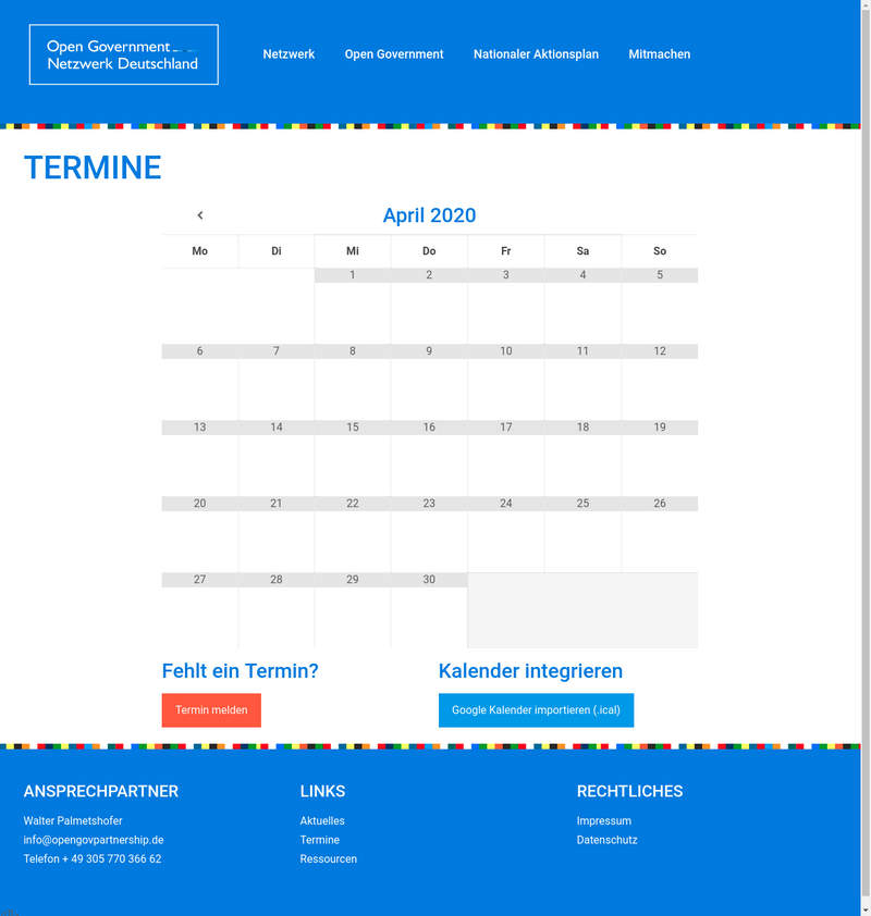 Open Gov Partnership Deutschland - Terminseite