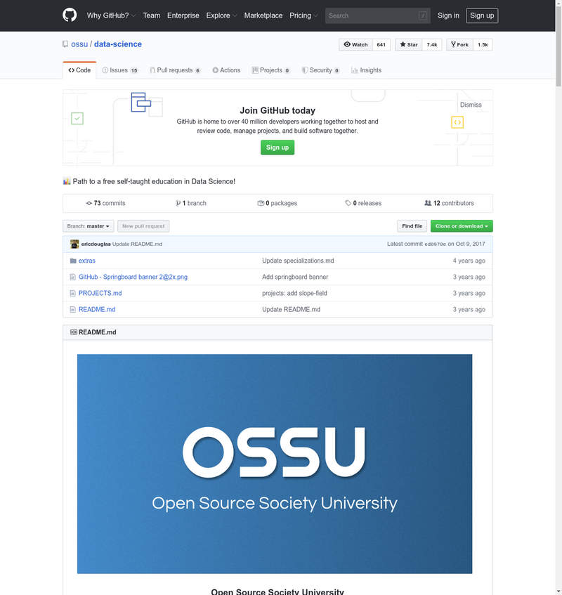 Open Source Society University - Freier Studiengang für Data Science