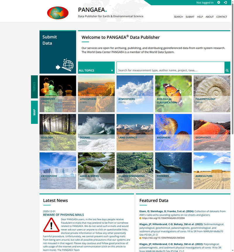 PANGAEA - Data Publisher for Earth & Environmental Science
