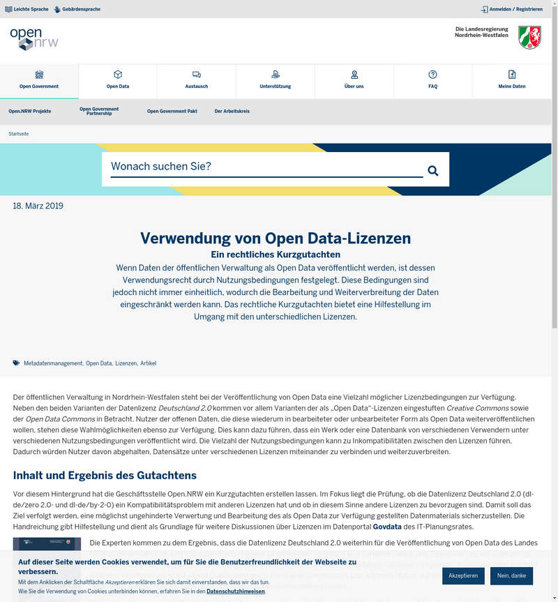 Verwendung von Open Data Lizenzen